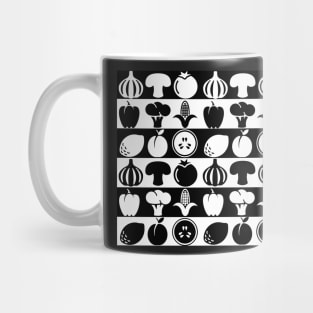 Vegetables in blackandwhite graphic pattern Mug